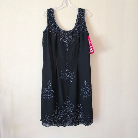 JMD New York Vintage Womens Embellished Formal Black Dress 2 Piece Size 3X Glam - Picture 7 of 16